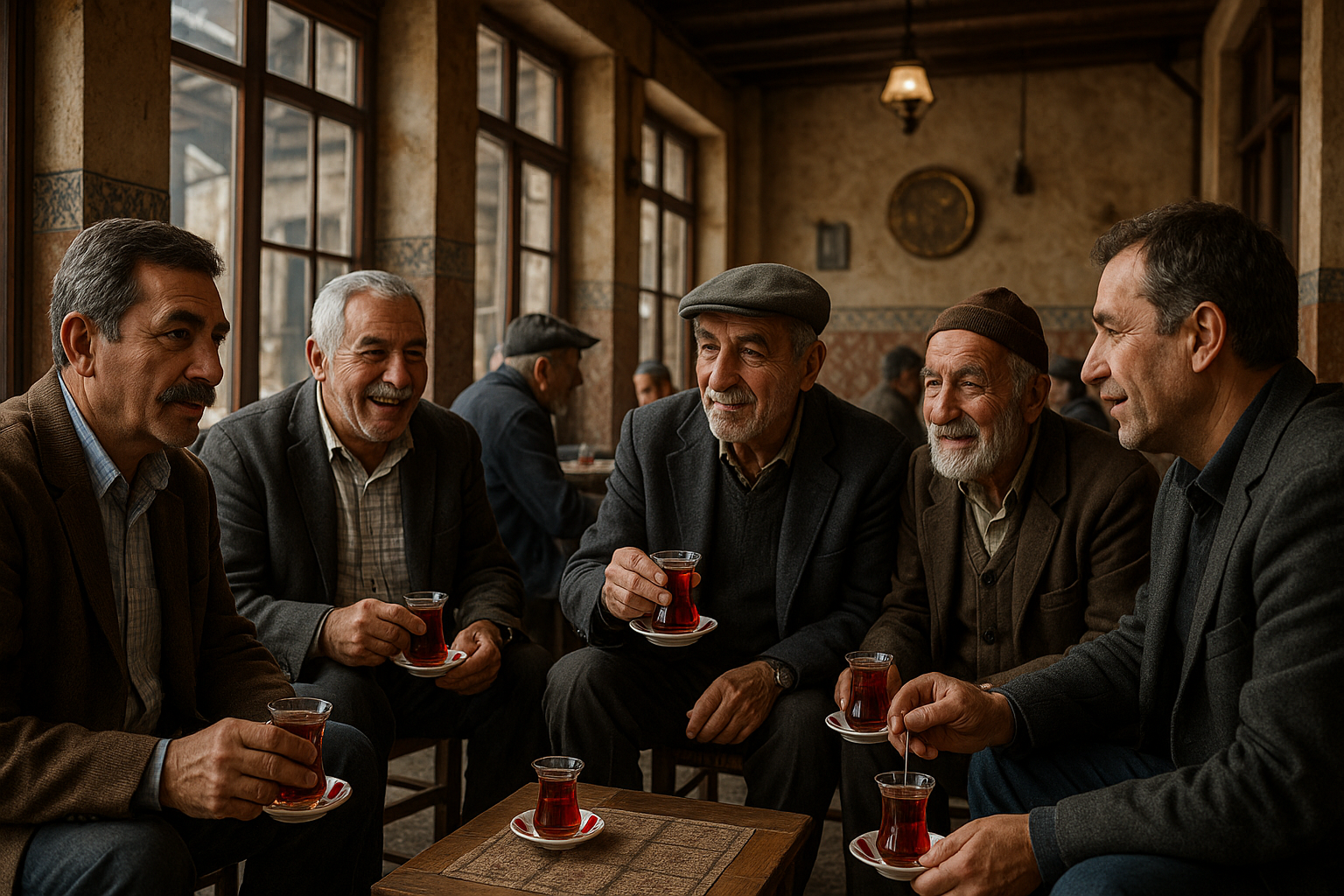 Geleneksel çayhane atmosferi